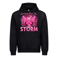 Black Stronger Than The Storm Breast Cancer Urban Hoodie - texasbilliewilder