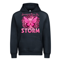 Navy Stronger Than The Storm Breast Cancer Urban Hoodie - texasbilliewilder