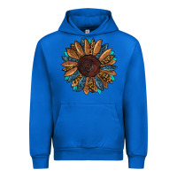 Cobalt fall tooled lather leopard Urban Hoodie - RanaPortraitStore