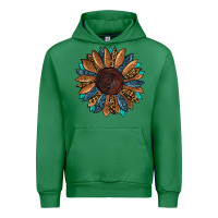 Emerald fall tooled lather leopard Urban Hoodie - RanaPortraitStore