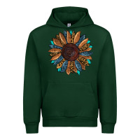 Forest Green fall tooled lather leopard Urban Hoodie - RanaPortraitStore