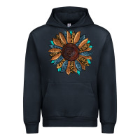 Navy fall tooled lather leopard Urban Hoodie - RanaPortraitStore