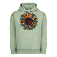 Pigment Oil Green fall tooled lather leopard Urban Hoodie - RanaPortraitStore