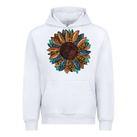 White fall tooled lather leopard Urban Hoodie - RanaPortraitStore