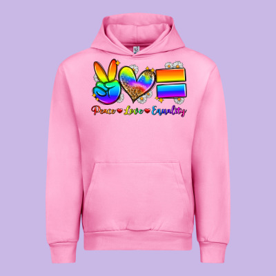 Peace Love Equality Urban Hoodie Designed By Zillion Design Studio