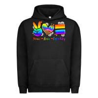 Pigment Black peace love equality Urban Hoodie - Zillion Design Studio