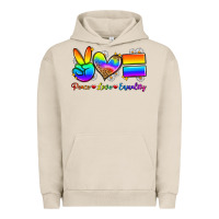 Pigment French Oak peace love equality Urban Hoodie - Zillion Design Studio