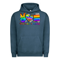 Pigment Midnight Navy peace love equality Urban Hoodie - Zillion Design Studio