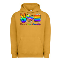 Pigment Peanut Butter peace love equality Urban Hoodie - Zillion Design Studio