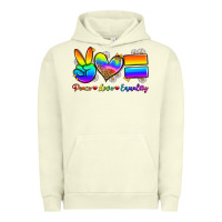 Pigment Pistachio peace love equality Urban Hoodie - Zillion Design Studio