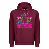 Burgundy Girl Check Those Boobies Premium Hoodie - texasbilliewilder
