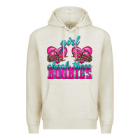 Oatmeal Heather Girl Check Those Boobies Premium Hoodie - texasbilliewilder