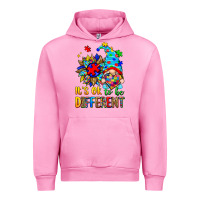 Fuchsia Pink it's ok to be different autism gnome Urban Hoodie - Zillion Design Studio