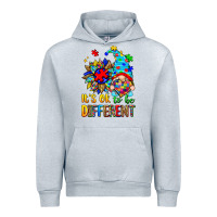 Heather Grey it's ok to be different autism gnome Urban Hoodie - Zillion Design Studio