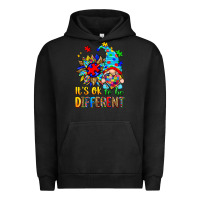 Pigment Black it's ok to be different autism gnome Urban Hoodie - Zillion Design Studio