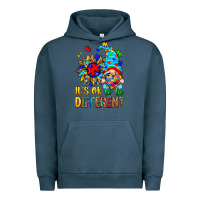Pigment Midnight Navy it's ok to be different autism gnome Urban Hoodie - Zillion Design Studio