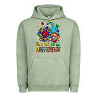 Pigment Oil Green it's ok to be different autism gnome Urban Hoodie - Zillion Design Studio