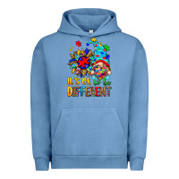 Pigment Pebble Blue it's ok to be different autism gnome Urban Hoodie - Zillion Design Studio