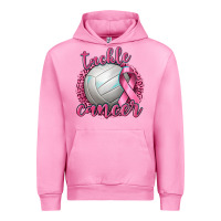 Fuchsia Pink Tackle Cancer Volleyball Urban Hoodie - texasbilliewilder