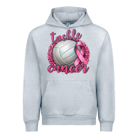 Heather Grey Tackle Cancer Volleyball Urban Hoodie - texasbilliewilder