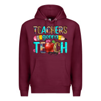 Burgundy teachers gonna teach Premium Hoodie - Zillion Design Studio