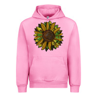 Fuchsia Pink camouflage flitter sunflowers Urban Hoodie - RanaPortraitStore