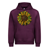 Mauve Wine camouflage flitter sunflowers Urban Hoodie - RanaPortraitStore