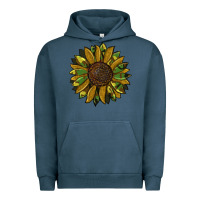 Pigment Midnight Navy camouflage flitter sunflowers Urban Hoodie - RanaPortraitStore