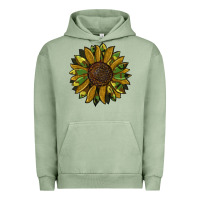 Pigment Oil Green camouflage flitter sunflowers Urban Hoodie - RanaPortraitStore
