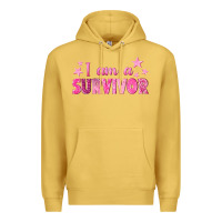 Antique Gold I Am a Survivor Breast Cancer Premium Hoodie - texasbilliewilder