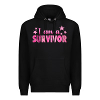 Black I Am a Survivor Breast Cancer Premium Hoodie - texasbilliewilder