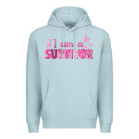 Blue Mist I Am a Survivor Breast Cancer Premium Hoodie - texasbilliewilder