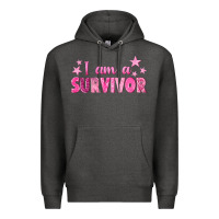 Charcoal Heather I Am a Survivor Breast Cancer Premium Hoodie - texasbilliewilder