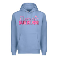 Colony Blue I Am a Survivor Breast Cancer Premium Hoodie - texasbilliewilder