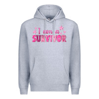Heather Grey I Am a Survivor Breast Cancer Premium Hoodie - texasbilliewilder