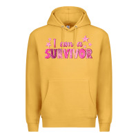 Mustard I Am a Survivor Breast Cancer Premium Hoodie - texasbilliewilder
