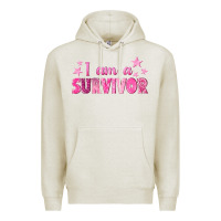 Oatmeal Heather I Am a Survivor Breast Cancer Premium Hoodie - texasbilliewilder