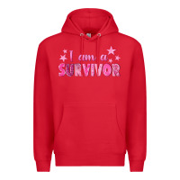 Red I Am a Survivor Breast Cancer Premium Hoodie - texasbilliewilder