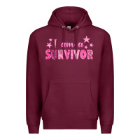Burgundy I Am a Survivor Breast Cancer Premium Hoodie - texasbilliewilder