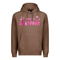 Chestnut I Am a Survivor Breast Cancer Premium Hoodie - texasbilliewilder