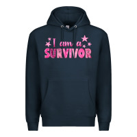 Navy I Am a Survivor Breast Cancer Premium Hoodie - texasbilliewilder