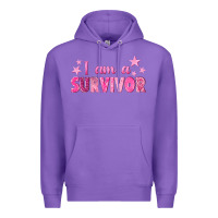 Purple I Am a Survivor Breast Cancer Premium Hoodie - texasbilliewilder