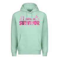 Seafoam I Am a Survivor Breast Cancer Premium Hoodie - texasbilliewilder