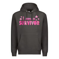 Smoke I Am a Survivor Breast Cancer Premium Hoodie - texasbilliewilder