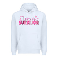 White I Am a Survivor Breast Cancer Premium Hoodie - texasbilliewilder