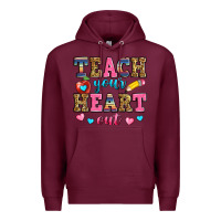 Burgundy teach your heart out Premium Hoodie - Zillion Design Studio