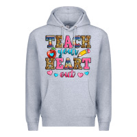 Heather Grey teach your heart out Premium Hoodie - Zillion Design Studio