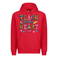 Red teach your heart out Premium Hoodie - Zillion Design Studio
