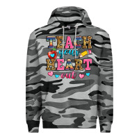 Slate Camo teach your heart out Premium Hoodie - Zillion Design Studio