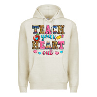 Oatmeal Heather teach your heart out Premium Hoodie - Zillion Design Studio